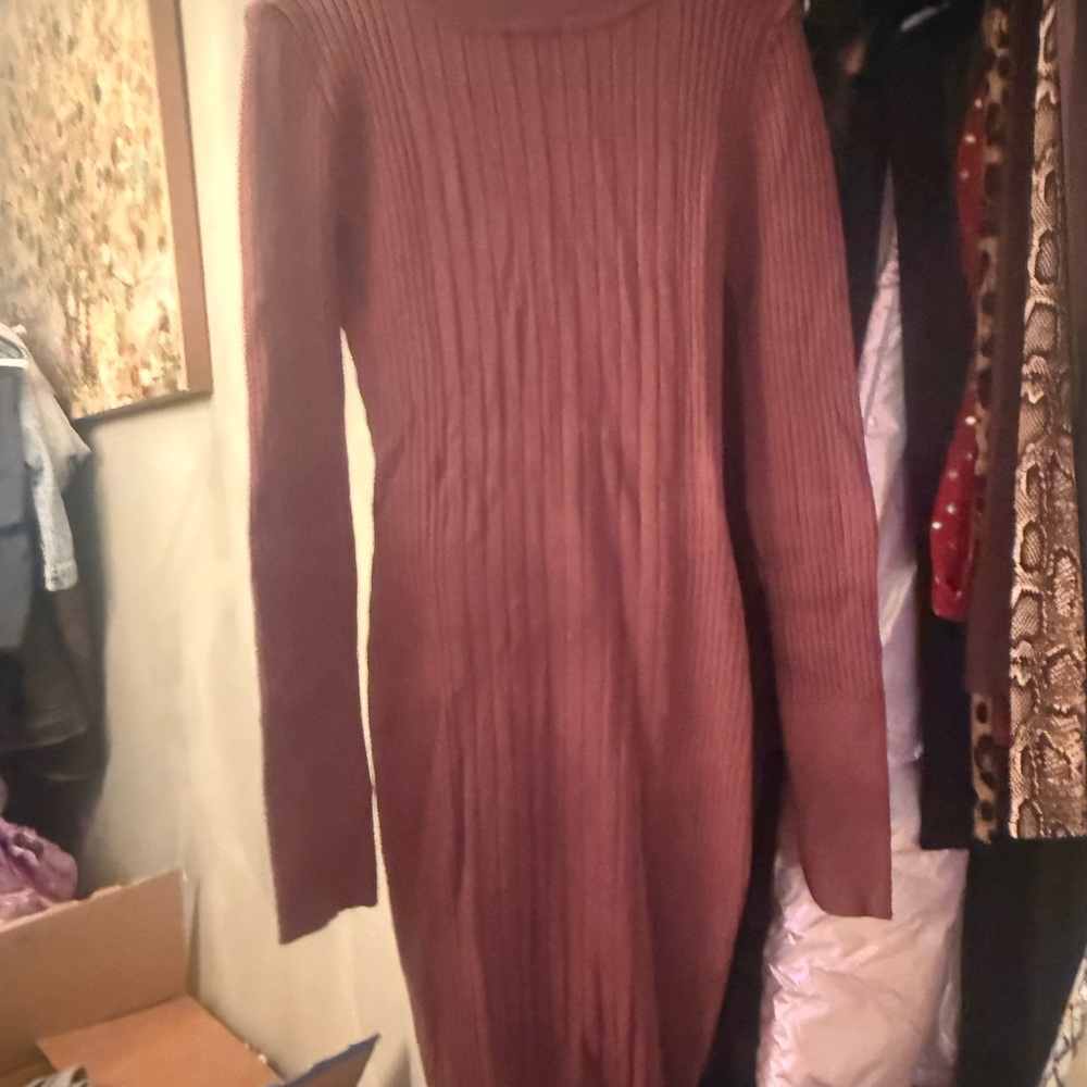 Naked Wardrobe Red Ribbed Bodycon Dress